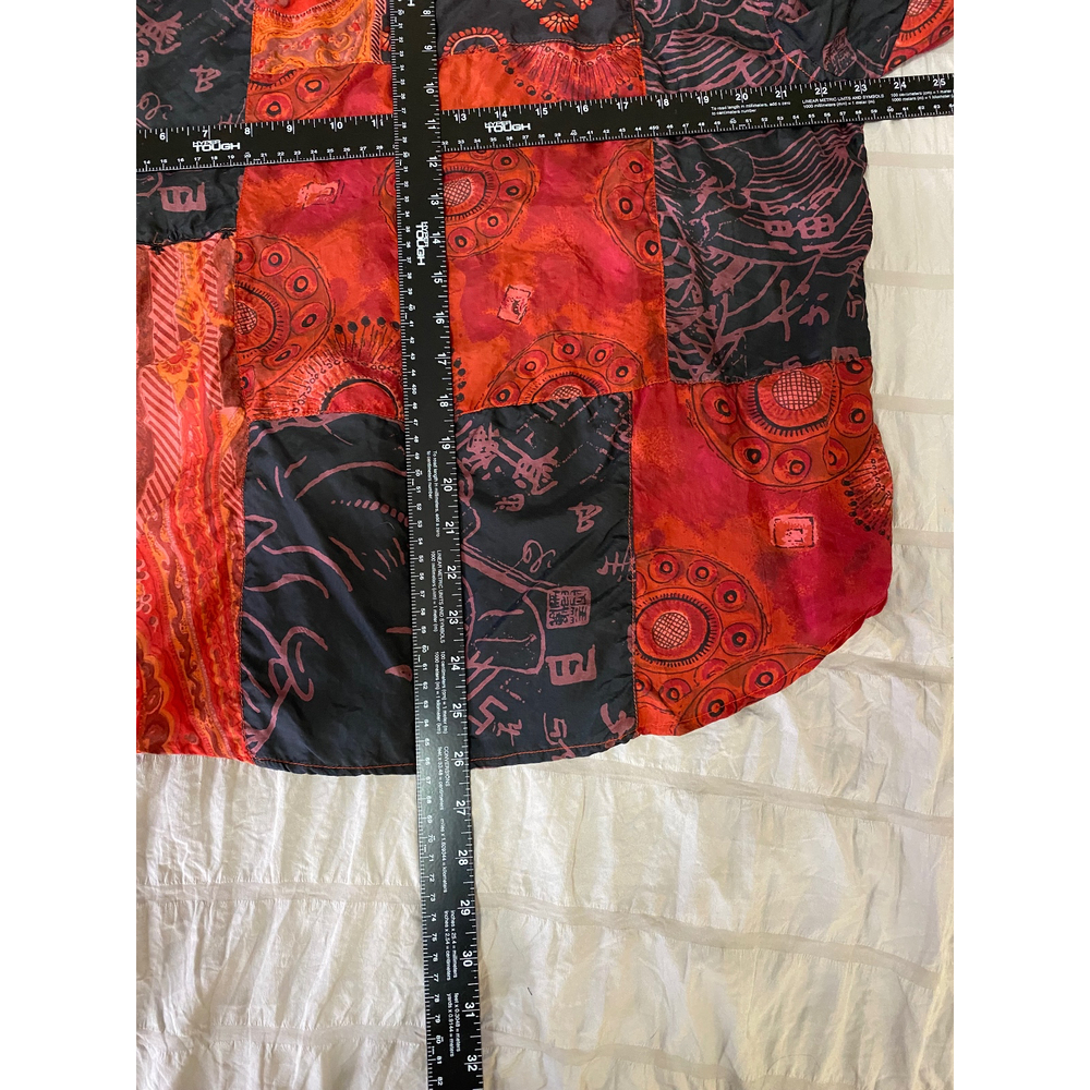 Chico's Button-Up Top Silk Patchwork Print Blouse… - image 5